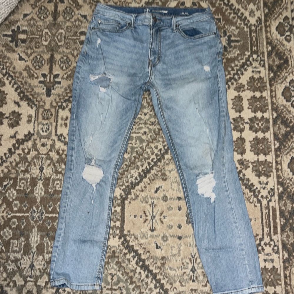 Original Use - Men's Mid Rise Slim Fit Full Slim-Fit Blue 32W x 30L